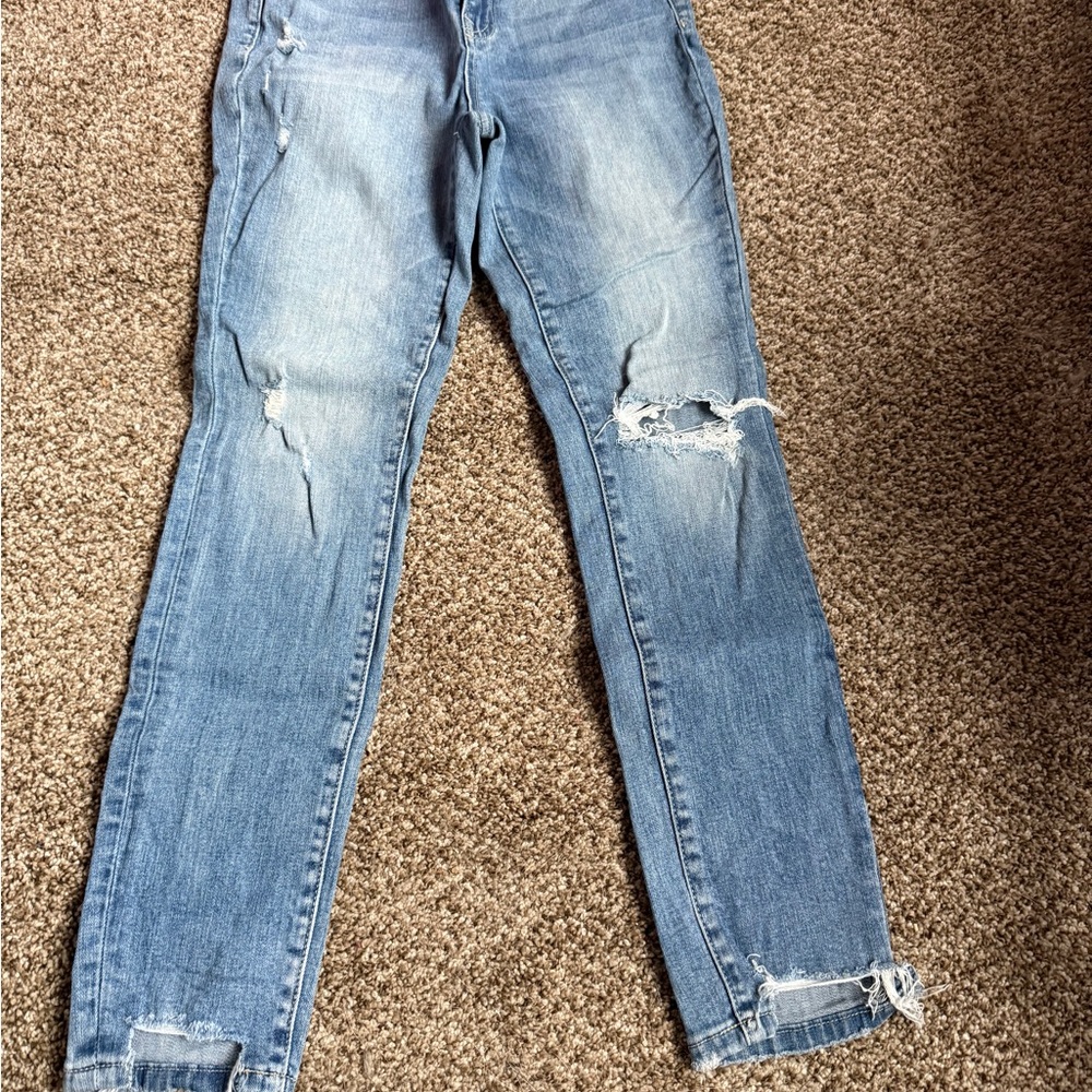 Stylish Distressed Blue Jeans
